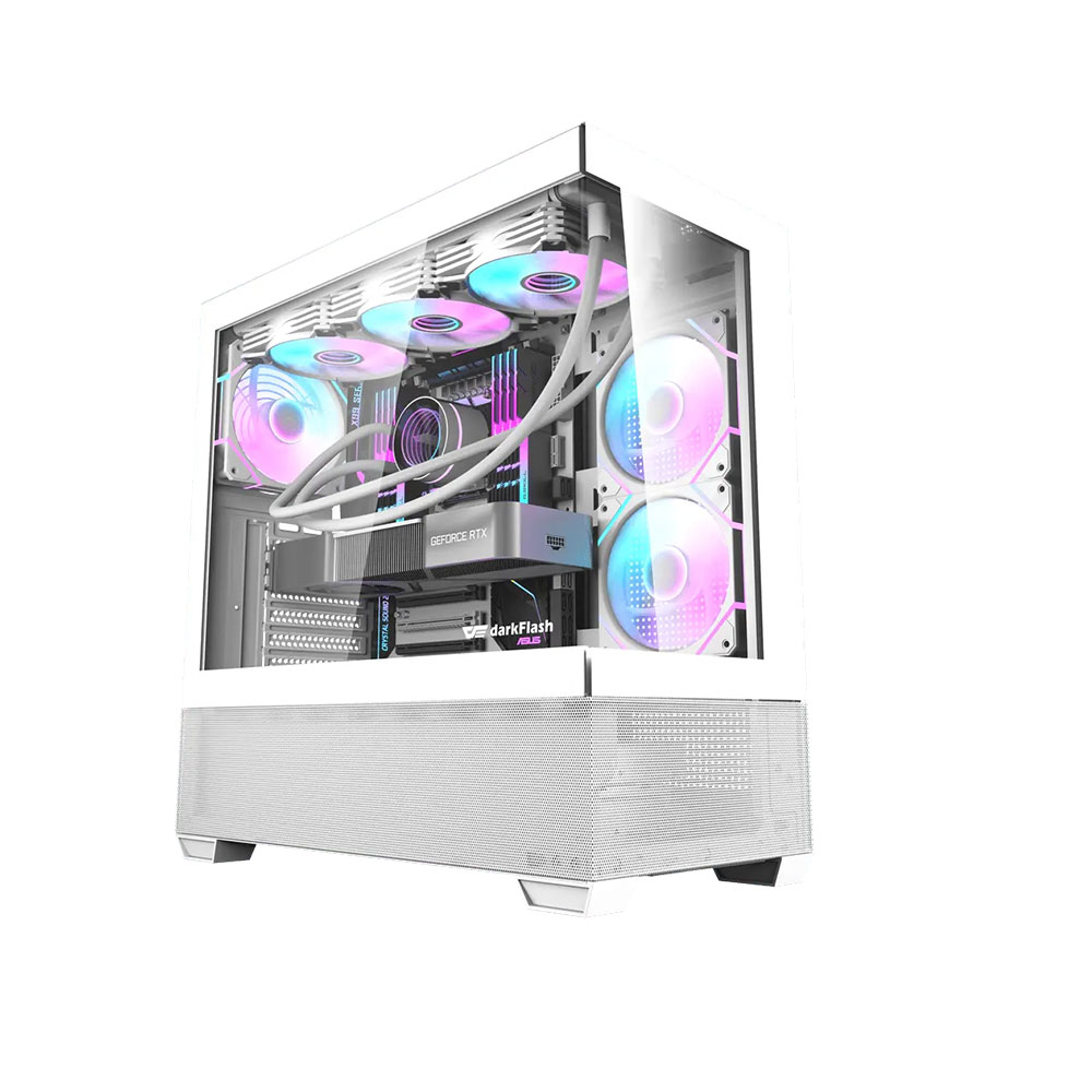 Vỏ Case Darkflash DS900 AIR White 4F (ATX, 4 Fan ARGB, Màu Trắng)